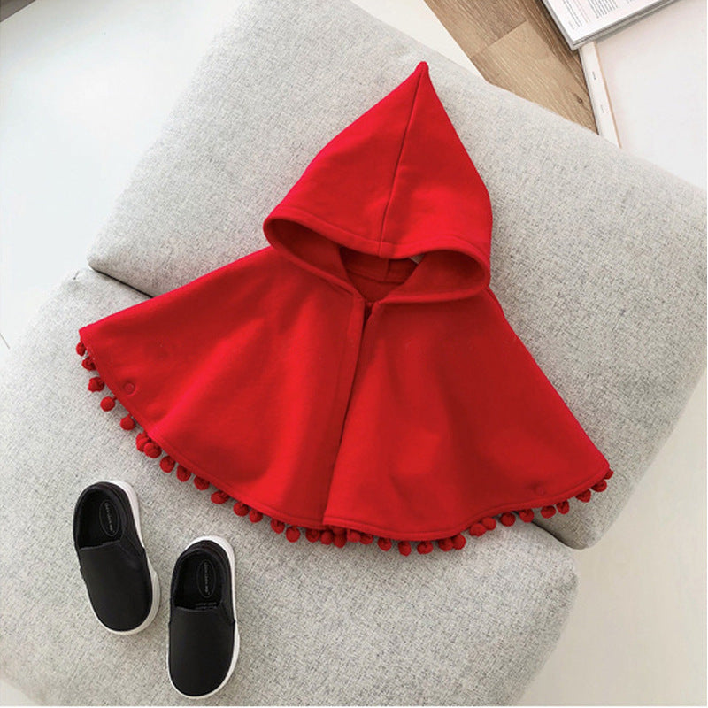 Children's Fashion Stylish Solid Color Cloak Coat