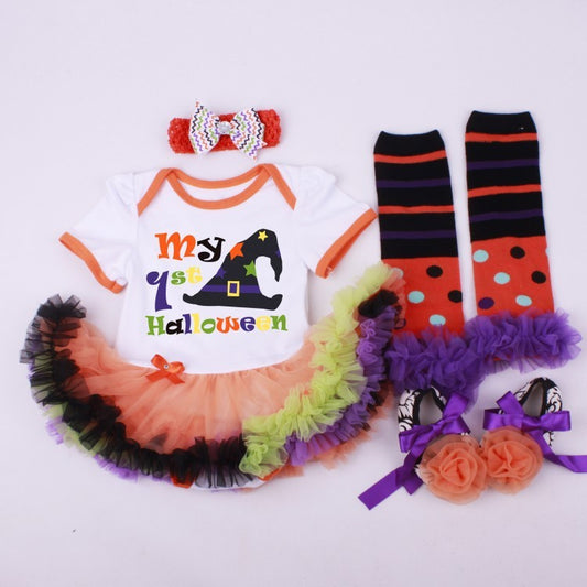 6-12 months baby Halloween foreign trade platform explosion Baby Toddler shoes dress combination set Skull