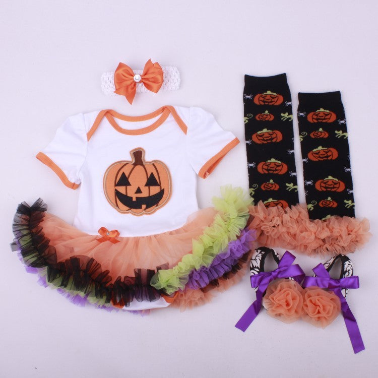 6-12 months baby Halloween foreign trade platform explosion Baby Toddler shoes dress combination set Skull