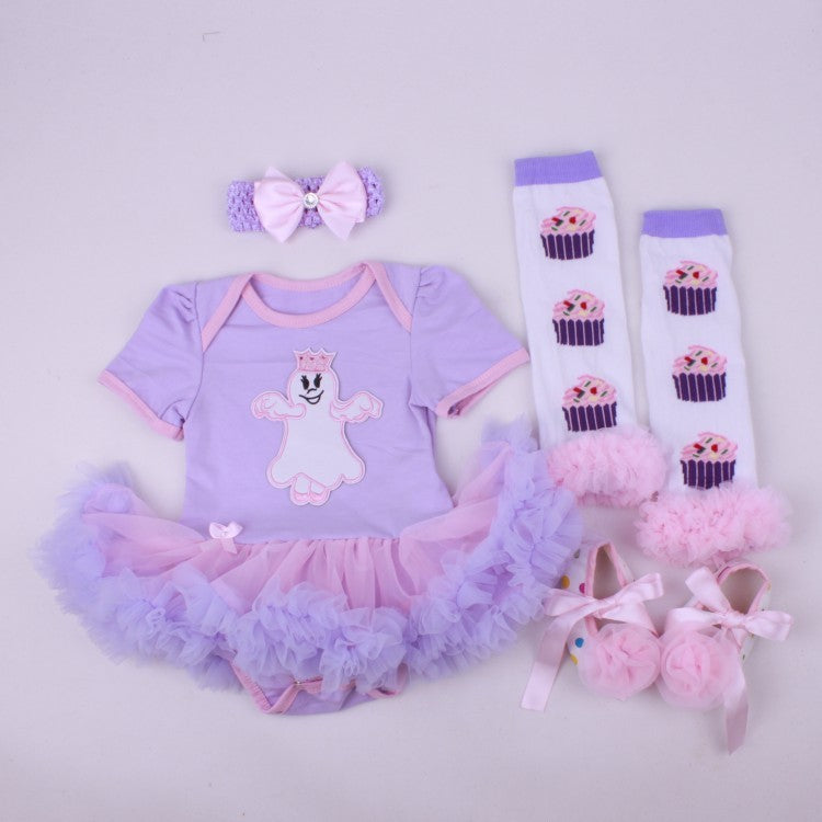 6-12 months baby Halloween foreign trade platform explosion Baby Toddler shoes dress combination set Skull