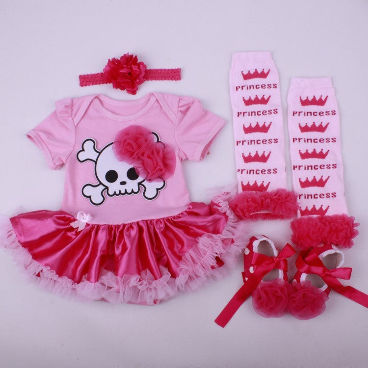 6-12 months baby Halloween foreign trade platform explosion Baby Toddler shoes dress combination set Skull