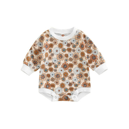 Floral Full Print Baby Onesie Four Colors To Choose From