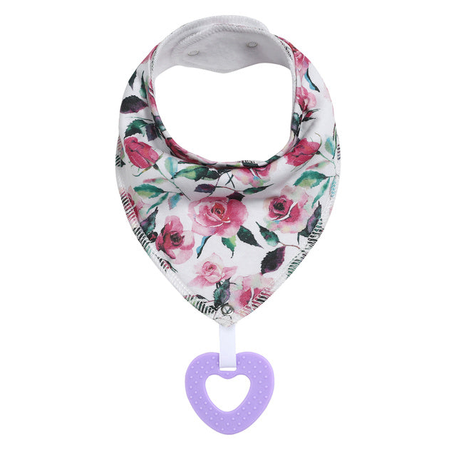 Cotton Baby Bandana Bib And Teething Toy