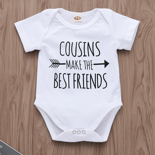 Baby COUSINS Pattern Short Sleeve Onesie Boy Girl