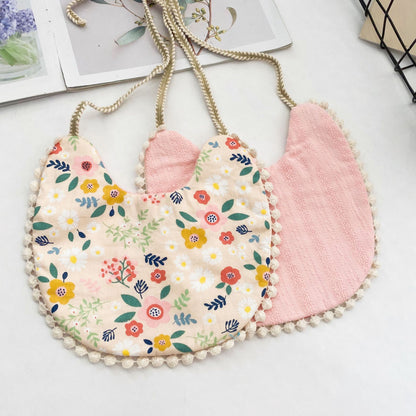 Double-sided AB Face Baby Bib Beanie Lace Newborn Bib