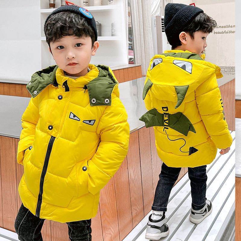 Boys Fashion Stylish Down Jacket Mid-length Coat