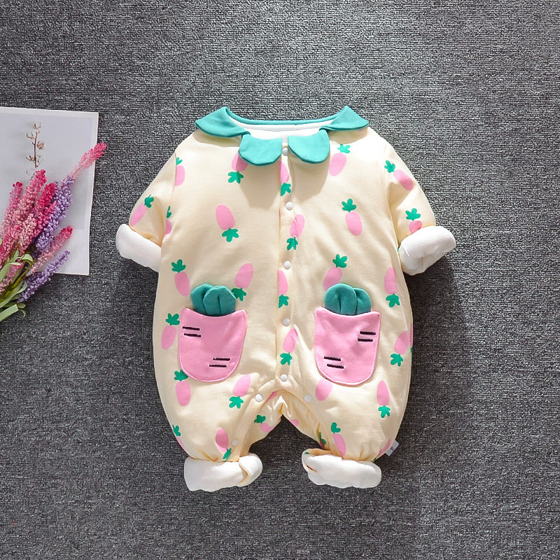 Baby Warm Cute Jumpsuit Autumn Winter Boy Girl Newborn Kid Infant Romper