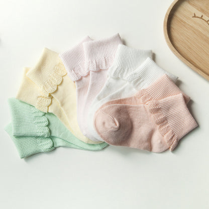 Breathable Baby Lace Cotton Children's Socks Turn Over Children's Socks Manufacturers