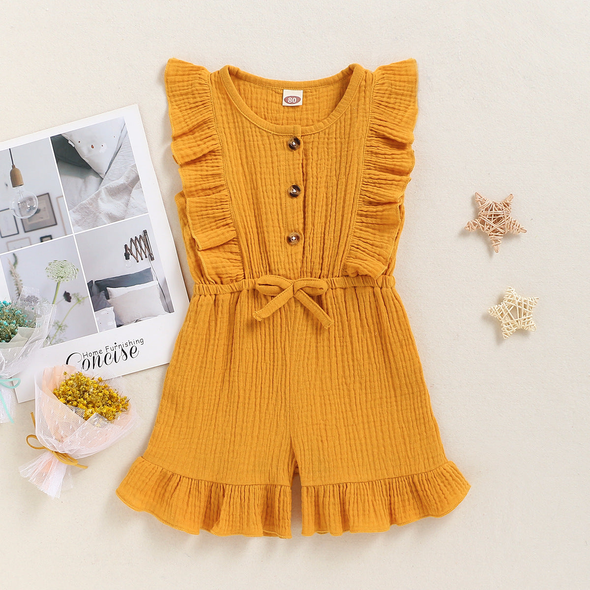 New Style Baby Sleeveless Solid Color Jumpsuit