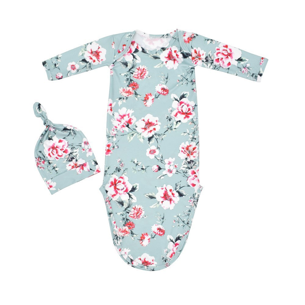 Newborn Knotted Nightgown Baby Sleeping Bag Print