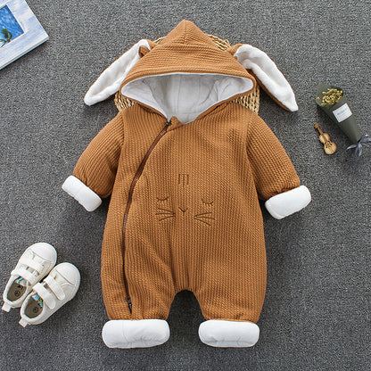 Autumn Winter Coat Jumpsuit Baby Clothing Newborn Warm Full-zipped Outerwear