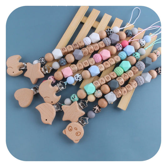 Baby Products Cartoon Animal Beech Pacifier Clip