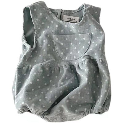 Children's Baby Polka Dot Fleece Jumpsuit