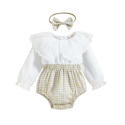 Baby Girl Ins Lace Doll Neck Long Sleeve Romper