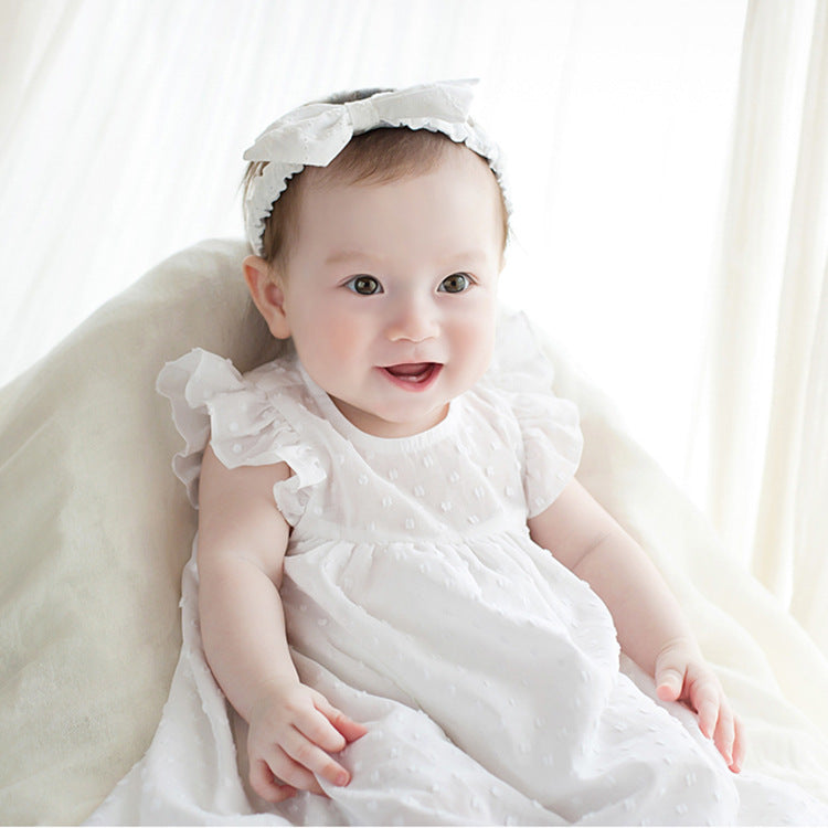 Summer Baby Girl Princess Style Lace Dress With Headband