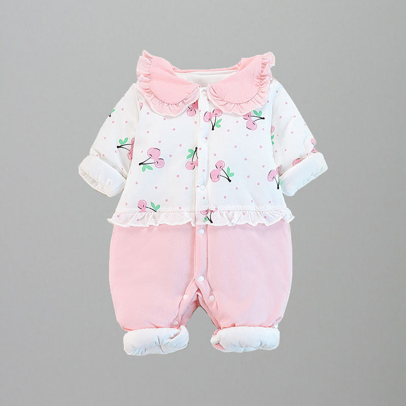 Baby Warm Cute Jumpsuit Autumn Winter Boy Girl Newborn Kid Infant Romper