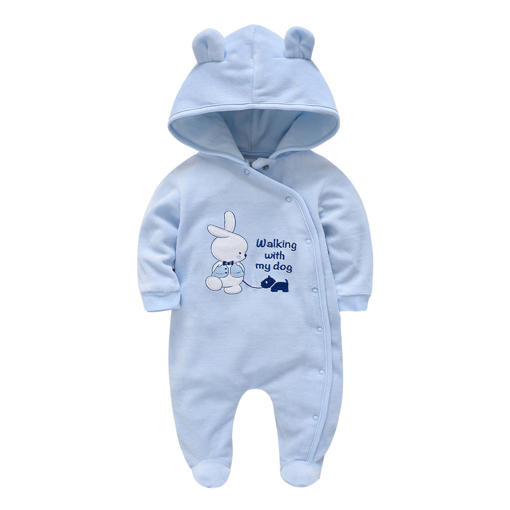 Baby Hooded Romper Cute Bear Ears Boy Girl Newborn One-piece