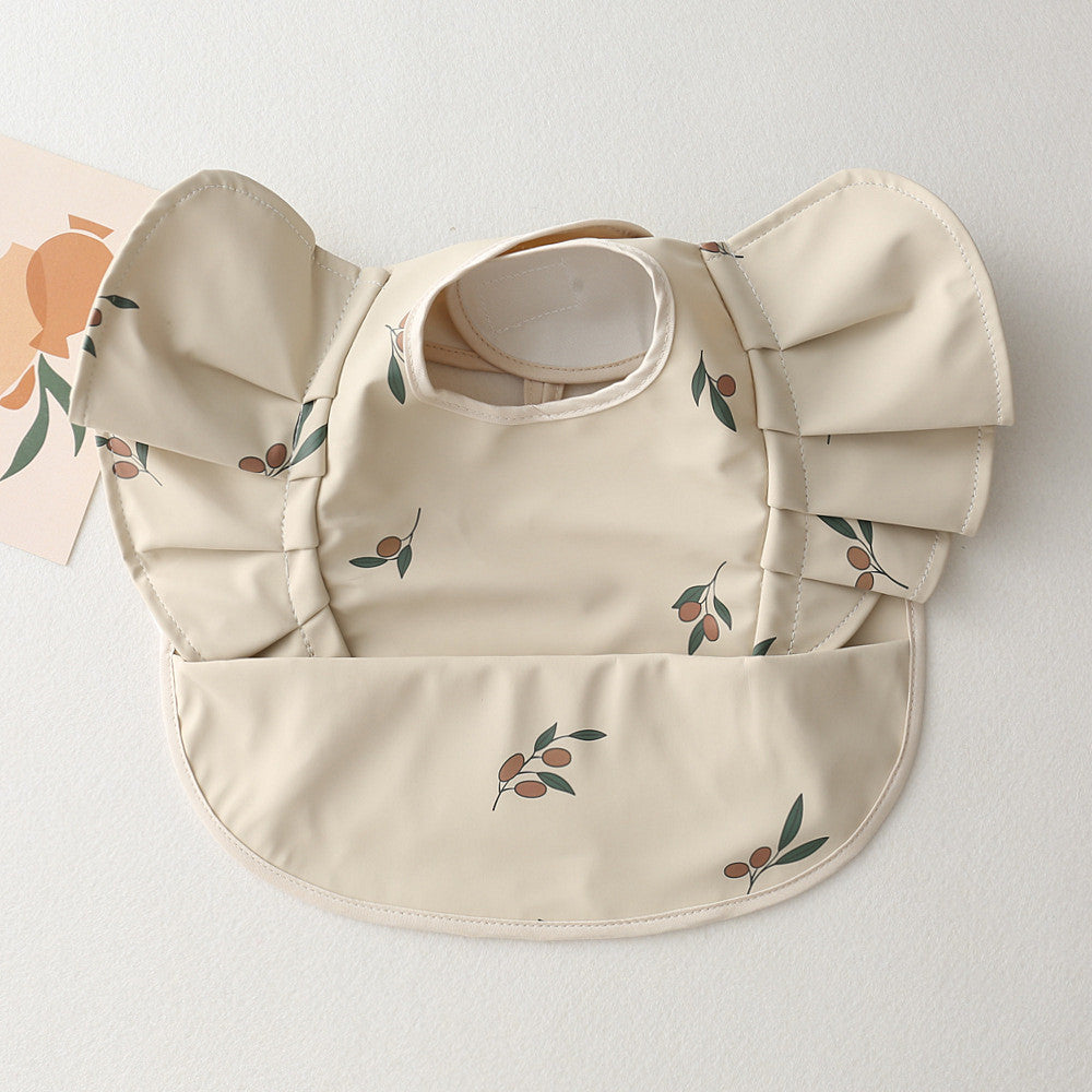 Baby Meal Pocket Angel Wing PU Waterproof Bib