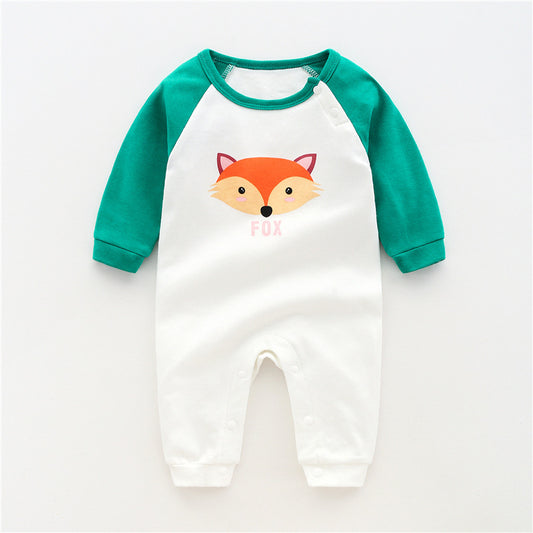 Fashion Cute Cotton Long-sleeved Thin Baby Clothes One-piece