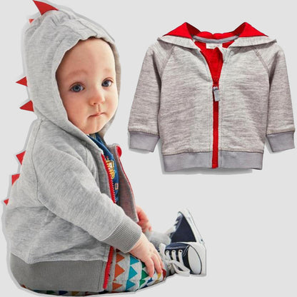 Dinosaur Style Full-Zip Hoodie for Babies and Toddlers