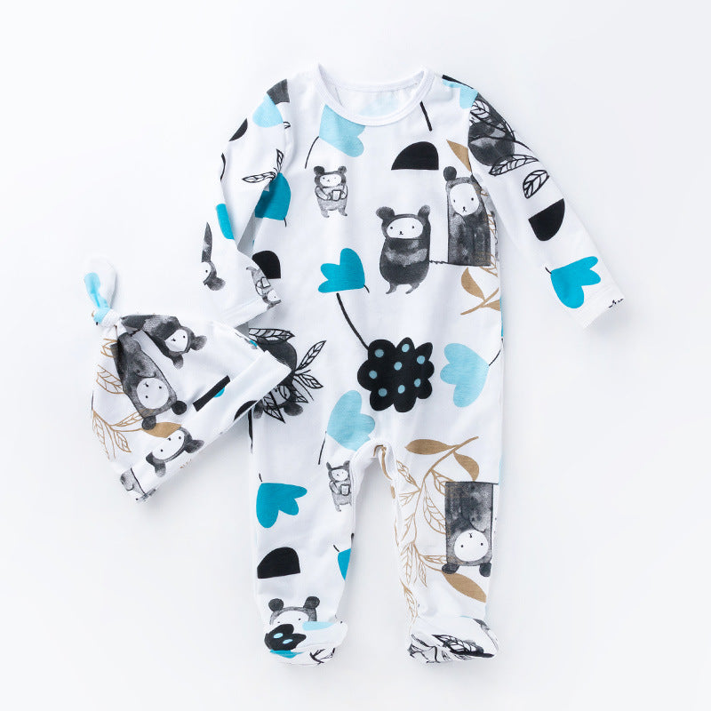 Infant cartoon jumpsuit baby long-sleeved romper