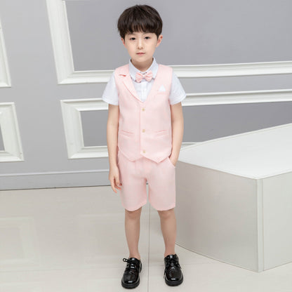 Boys' Suit Dress Vest Shorts Baby Suit