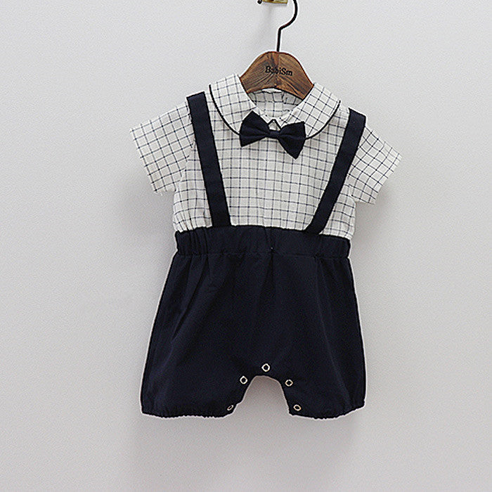 Baby Summer Boys And Girls Baby Dress Short Sleeve Plaid