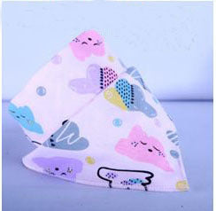 Baby Saliva Towel Cotton Cartoon Double Snap Button Triangle