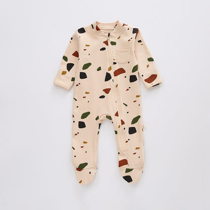 Simple Baby Cotton Long-sleeved One-piece Romper