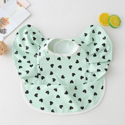 Baby Meal Pocket Angel Wing PU Waterproof Bib