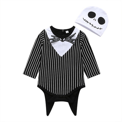 Black bat striped swallowtail baby romper