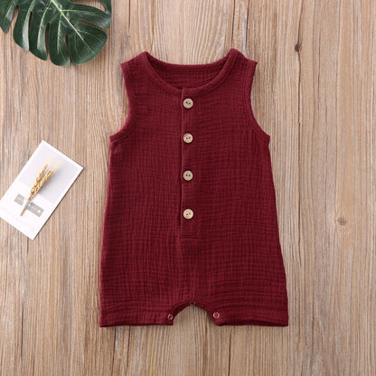 0-24M Baby Rompers Cotton Gauze Spring Summer Newborn Infant Baby Girl Boy Breathable Outfit