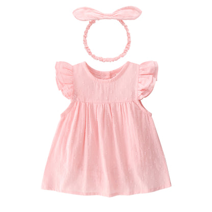 Summer Baby Girl Princess Style Lace Dress With Headband