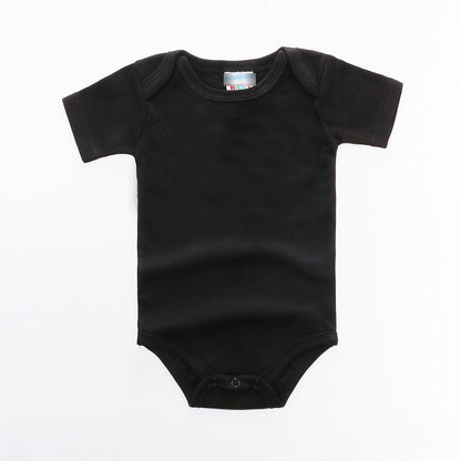 Solid color short sleeve baby bodysuit