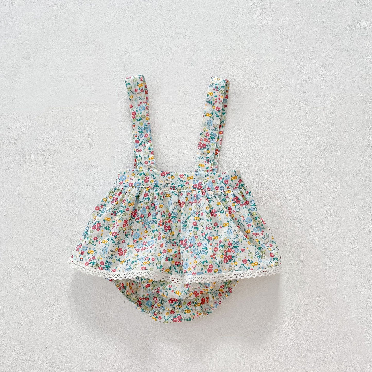 Full Moon Baby Triangle Strap Floral Romper