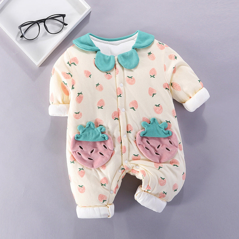 Baby Warm Cute Jumpsuit Autumn Winter Boy Girl Newborn Kid Infant Romper