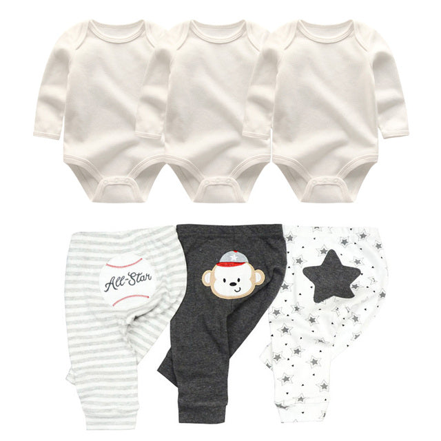 Cotton Baby Girl Clothes Bodysuits Pants Sets