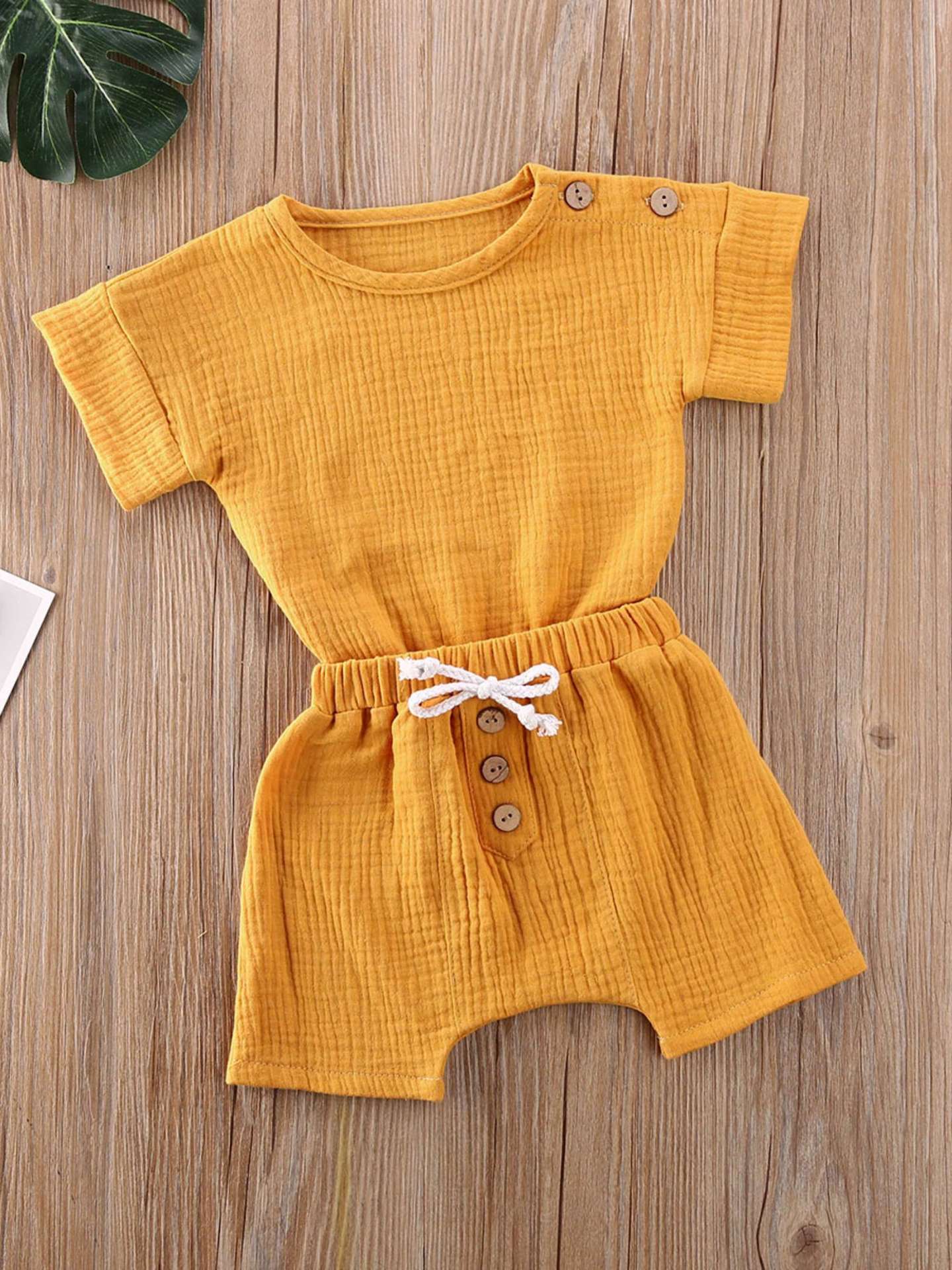 Baby Short Sleeve Shorts Gauze Casual Homewear