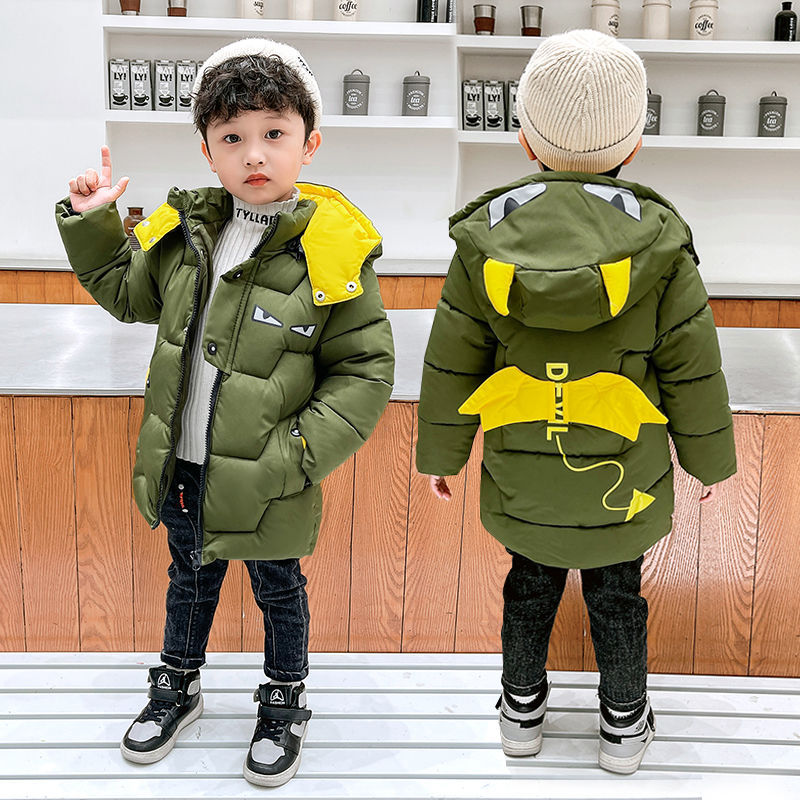 Boys Fashion Stylish Down Jacket Mid-length Coat