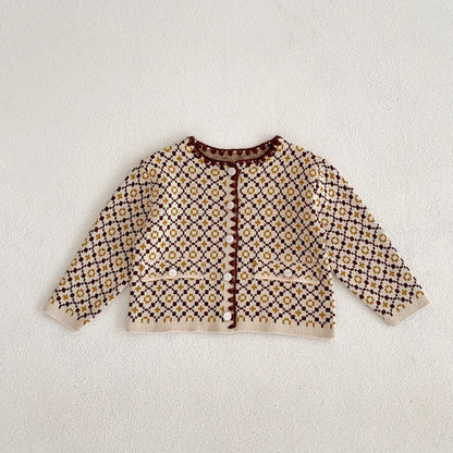 Knitted Little Fragrant Sweater Coat and Matching Bottom