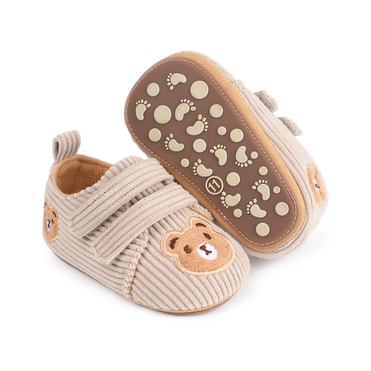 Corduroy Cartoon Bear Baby Baby Shoes