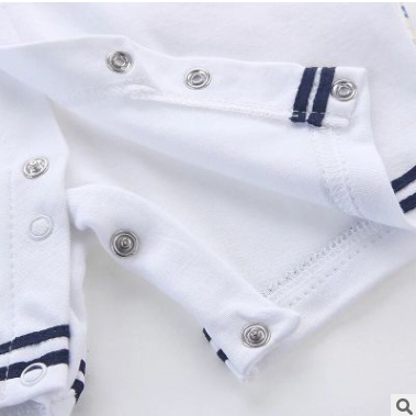 Summer Cotton Baby Short-sleeved Triangle Navy Sailor Style Jumpsuit