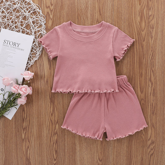 Baby Girl Home Short Sleeve Cool Suit