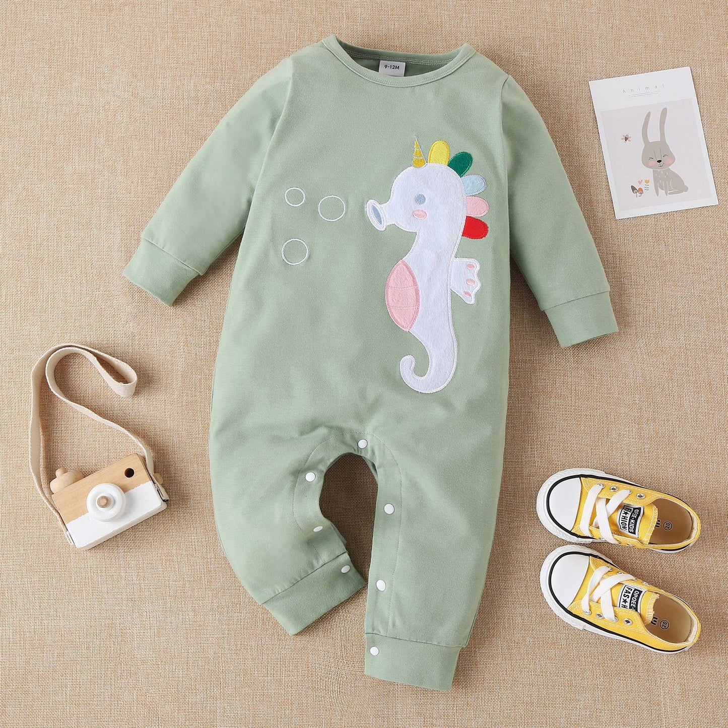 Baby Trousers Patch Embroidered One-piece Romper Multicolor Cute Pet Animal Print