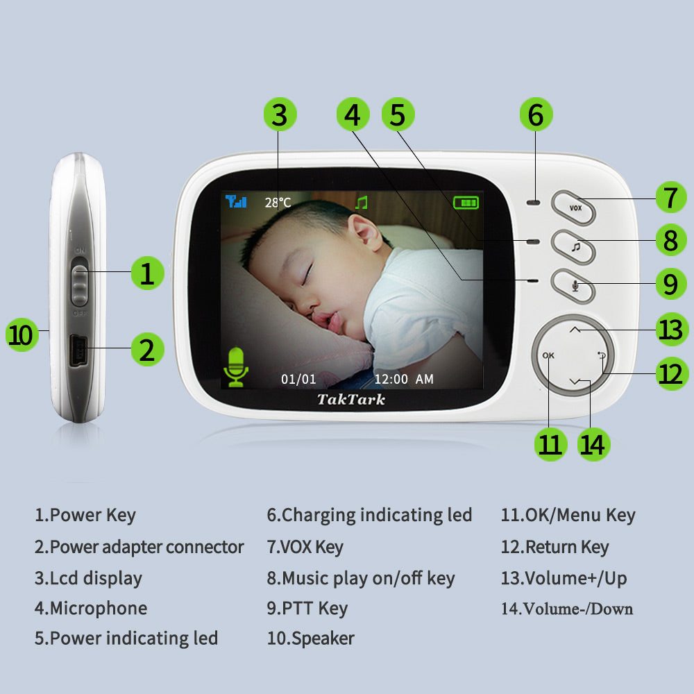 3.2 Inch Digital Baby Monitor