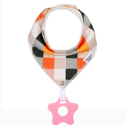 Cotton Baby Bandana Bib And Teething Toy