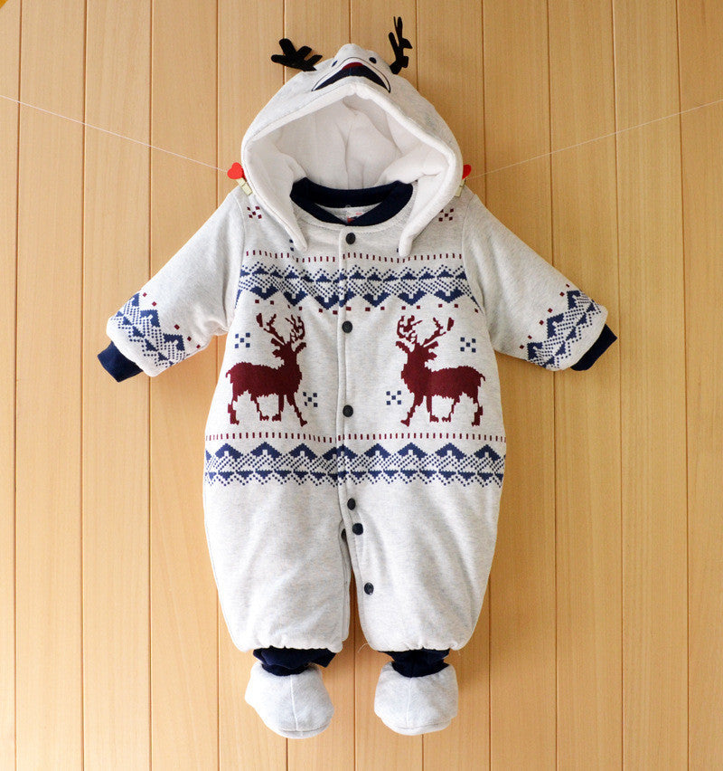 Baby Reindeer One-piece Hooded Romper