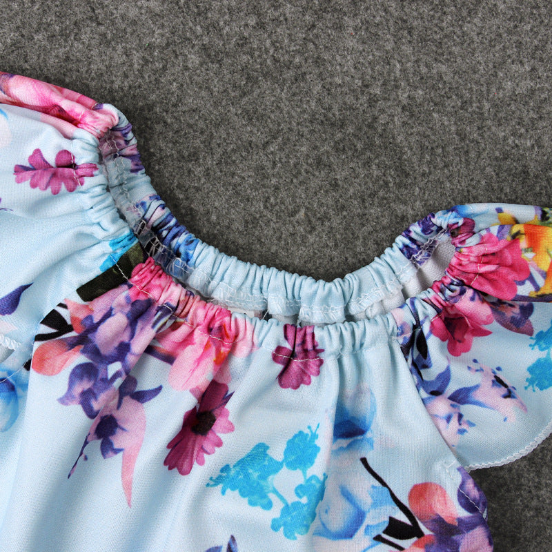 Summer Baby Crawling Clothes Girls Floral Jumpsuit Children's Clothing