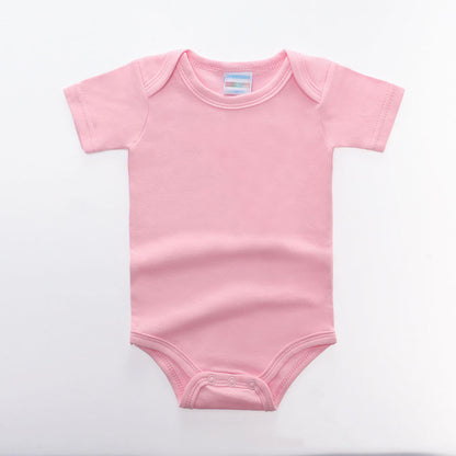 Solid color short sleeve baby bodysuit