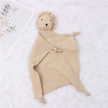 INS Wind Baby Cotton Gauze Comfort Towel Muslin Baby Sleeping Doll Lion Saliva Towel